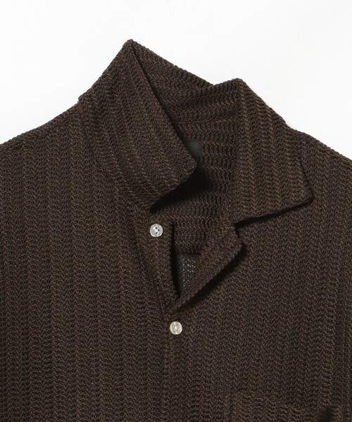 BEAMS HEART(ビームスハート)の「【8/6値下げ】メッシュレース オープンカラーシャツ(シャツ/ブラウス・メンズ・ブラウン/ブラック・SMALL/MEDIUM/LARGE)」の14枚目の写真