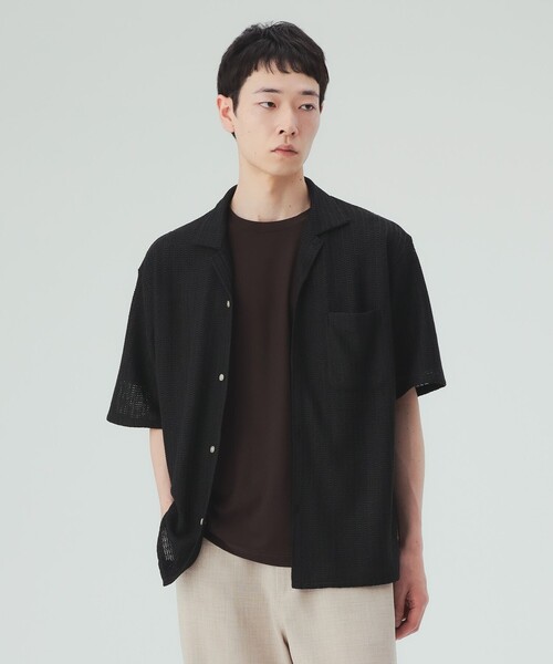 BEAMS HEART(ビームスハート)の「【8/6値下げ】メッシュレース オープンカラーシャツ(シャツ/ブラウス・メンズ・ブラウン/ブラック・SMALL/MEDIUM/LARGE)」の19枚目の写真