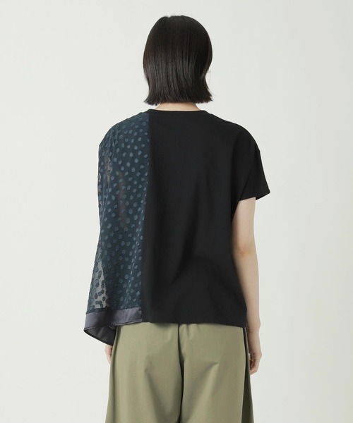 ZUCCa(ズッカ)の「CUT JACQUARD DOCKING / Tシャツ(Tシャツ/カットソー・レディース・ネイビー・M size)」の5枚目の写真