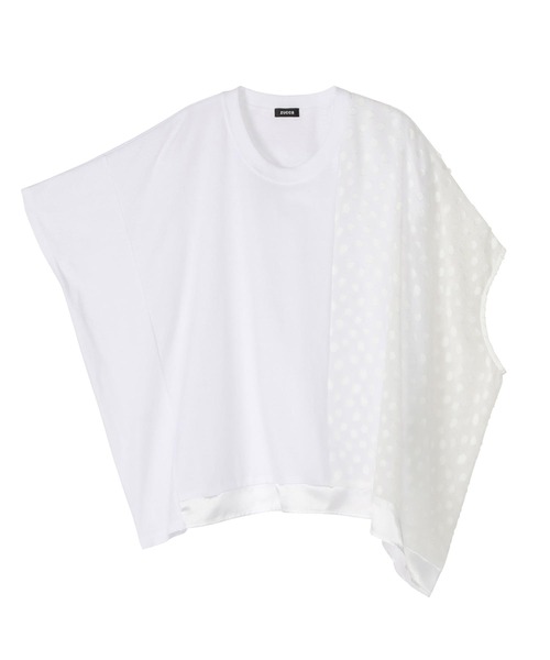 ZUCCa(ズッカ)の「CUT JACQUARD DOCKING / Tシャツ(Tシャツ/カットソー・レディース・ネイビー・M size)」の8枚目の写真