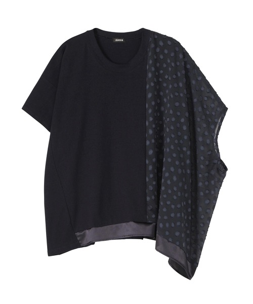 ZUCCa(ズッカ)の「CUT JACQUARD DOCKING / Tシャツ(Tシャツ/カットソー・レディース・ネイビー・M size)」の7枚目の写真