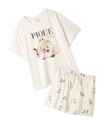 ONLINE限定】【接触冷感】ケーキワンポイントTシャツ&ハート柄ロング