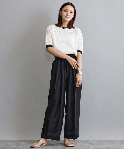NICOLE white（ニコルホワイト）の「レースTシャツ（Tシャツ/カットソー・レディース・ブラック/オフホワイト・FREE）」の12枚目の写真