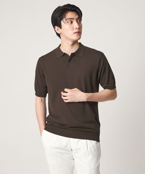A DAY IN THE LIFE UNITED ARROWS(アデイインザライフユナイテッドアローズ)の「ハイゲージ テンジク ポロシャツ-ウォッシャブル-<A DAY IN THE LIFE>(ポロシャツ・メンズ・ブラック/ネイビー/ダークブラウン・XL/M/L)」の2枚目の写真