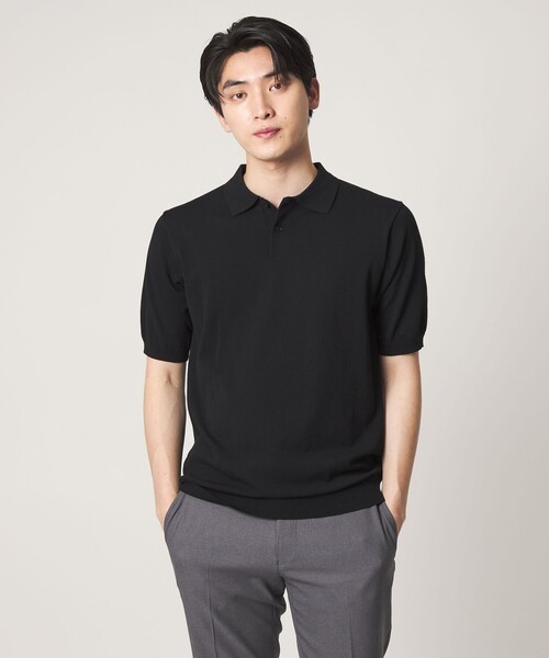A DAY IN THE LIFE UNITED ARROWS(アデイインザライフユナイテッドアローズ)の「ハイゲージ テンジク ポロシャツ-ウォッシャブル-<A DAY IN THE LIFE>(ポロシャツ・メンズ・ブラック/ネイビー/ダークブラウン・XL/M/L)」の1枚目の写真
