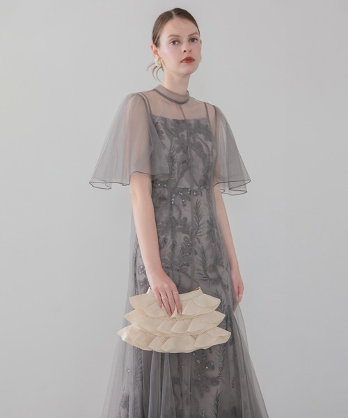 Leja(レジャ)の「【LEJA】パールハンドルティアードフリル2WAYバッグ結婚式 パーティー 成人式 二次会 同窓会 お呼ばれ オケージョン 20代 30代(ハンドバッグ・レディース・シャンパン・FREE)」の3枚目の写真