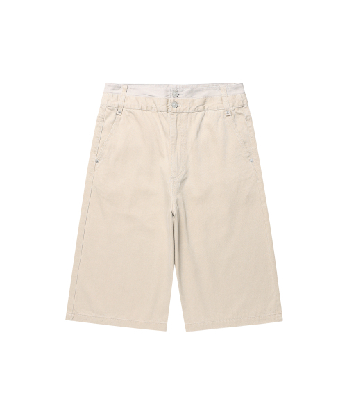 KICHUL(キチョル)の「Double Waist Bermuda Cotton Pants (Beige)(その他パンツ・レディース・その他・LARGE/MEDIUM/SMALL)」の1枚目の写真