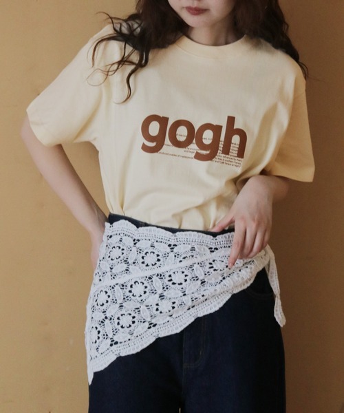 cheriella（シェリエラ）の「【cheriella】ゴッホロゴプリントTシャツ　GOGH LOGO PRINT T-SHIRT（Tシャツ/カットソー・レディース・ブラウン/アイボリー/ホワイト/ライトブルー・LARGE/MEDIUM/SMALL）」の3枚目の写真