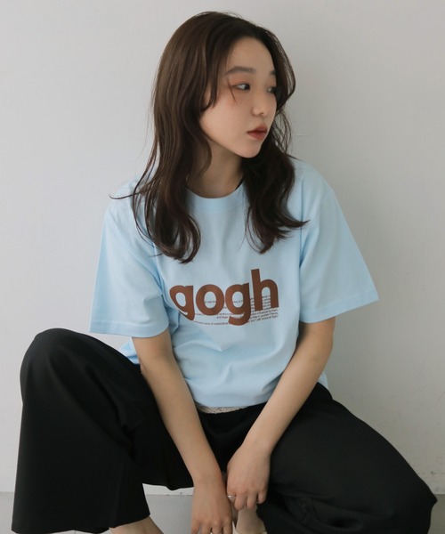 cheriella（シェリエラ）の「【cheriella】ゴッホロゴプリントTシャツ　GOGH LOGO PRINT T-SHIRT（Tシャツ/カットソー・レディース・ブラウン/アイボリー/ホワイト/ライトブルー・LARGE/MEDIUM/SMALL）」の5枚目の写真