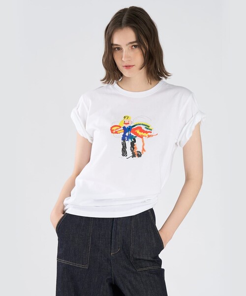 To b. by agnes b.(トゥービーバイアニエスベー)の「Fairy T オーガニックコットン 半袖 アーティストTシャツ(Tシャツ/カットソー・レディース・ホワイト・FREE)」の3枚目の写真