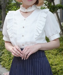 axes femme POETIQUE | 金ボタン付きチョーカー風BL(シャツ/ブラウス)
