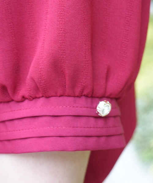 axes femme POETIQUE（アクシーズファムポエティック）の「金ボタン付きチョーカー風ＢＬ（シャツ/ブラウス・レディース・ホワイト/レッド/ブラック・MEDIUM）」の7枚目の写真