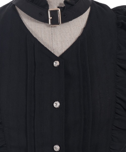 axes femme POETIQUE（アクシーズファムポエティック）の「金ボタン付きチョーカー風ＢＬ（シャツ/ブラウス・レディース・ホワイト/レッド/ブラック・MEDIUM）」の21枚目の写真