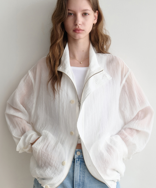 LENAV(ルナブ)の「summer button half blouson (white)(ナイロンジャケット・レディース・その他・FREE)」の1枚目の写真