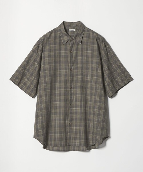 Steven Alan(スティーブンアラン)の「<Steven Alan> スラブ チェック レギュラーカラー ショートスリーブ シャツ(シャツ/ブラウス・メンズ・ダークグレー/オリーブ・XL/L/M/S)」の2枚目の写真