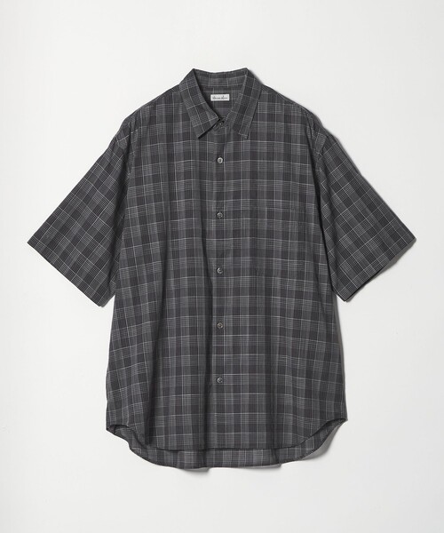 Steven Alan(スティーブンアラン)の「<Steven Alan> スラブ チェック レギュラーカラー ショートスリーブ シャツ(シャツ/ブラウス・メンズ・ダークグレー/オリーブ・XL/L/M/S)」の1枚目の写真