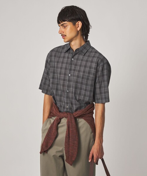 Steven Alan(スティーブンアラン)の「<Steven Alan> スラブ チェック レギュラーカラー ショートスリーブ シャツ(シャツ/ブラウス・メンズ・ダークグレー/オリーブ・XL/L/M/S)」の4枚目の写真