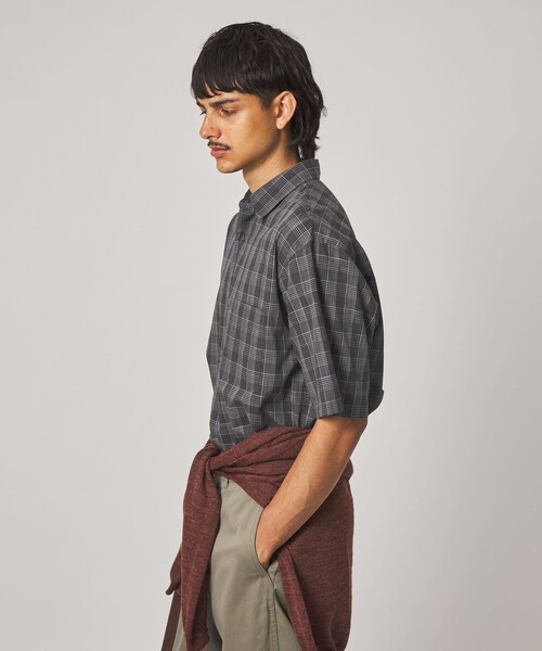 Steven Alan(スティーブンアラン)の「<Steven Alan> スラブ チェック レギュラーカラー ショートスリーブ シャツ(シャツ/ブラウス・メンズ・ダークグレー/オリーブ・XL/L/M/S)」の5枚目の写真