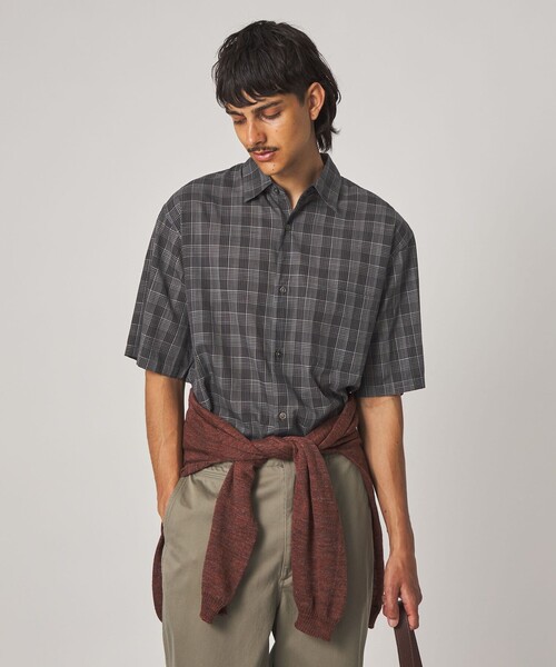 Steven Alan(スティーブンアラン)の「<Steven Alan> スラブ チェック レギュラーカラー ショートスリーブ シャツ(シャツ/ブラウス・メンズ・ダークグレー/オリーブ・XL/L/M/S)」の6枚目の写真