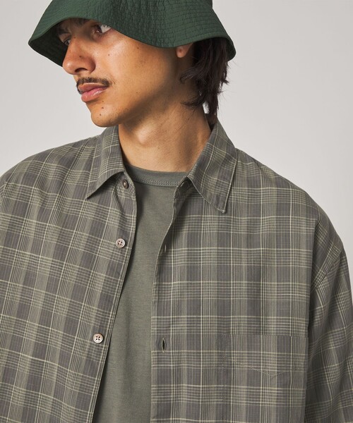 Steven Alan(スティーブンアラン)の「<Steven Alan> スラブ チェック レギュラーカラー ショートスリーブ シャツ(シャツ/ブラウス・メンズ・ダークグレー/オリーブ・XL/L/M/S)」の8枚目の写真
