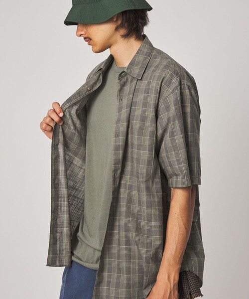 Steven Alan(スティーブンアラン)の「<Steven Alan> スラブ チェック レギュラーカラー ショートスリーブ シャツ(シャツ/ブラウス・メンズ・ダークグレー/オリーブ・XL/L/M/S)」の9枚目の写真