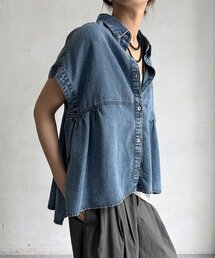 【WEB限定】リヨセルデニム半袖シャツ
