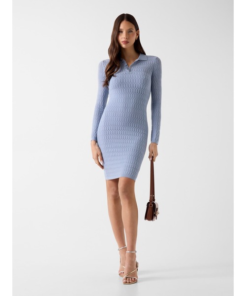 Guess(ゲス)の「MELISSA Polo Sweater Dress ワンピース ドレス(ワンピース・レディース・ライトブルー/ホワイト・LARGE/SMALL/X-SMALL/MEDIUM)」の5枚目の写真