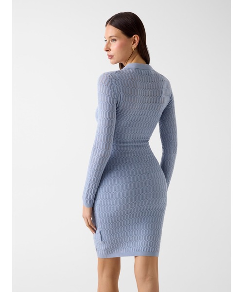 Guess(ゲス)の「MELISSA Polo Sweater Dress ワンピース ドレス(ワンピース・レディース・ライトブルー/ホワイト・LARGE/SMALL/X-SMALL/MEDIUM)」の3枚目の写真