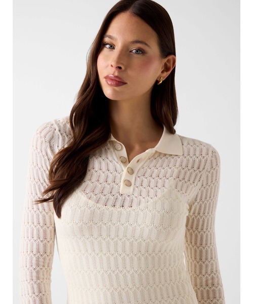 Guess(ゲス)の「MELISSA Polo Sweater Dress ワンピース ドレス(ワンピース・レディース・ライトブルー/ホワイト・LARGE/SMALL/X-SMALL/MEDIUM)」の8枚目の写真