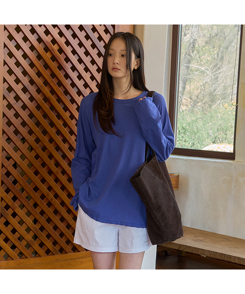 WEDNESDAYOASISFORWOMEN(ウェンズデー オアシス フォー ウーマン)の「イーズラグランロングスリーブTシャツ_3COLOR(W26TP17)(Tシャツ/カットソー・レディース・ブルー/ホワイト/チャコール・FREE)」の3枚目の写真