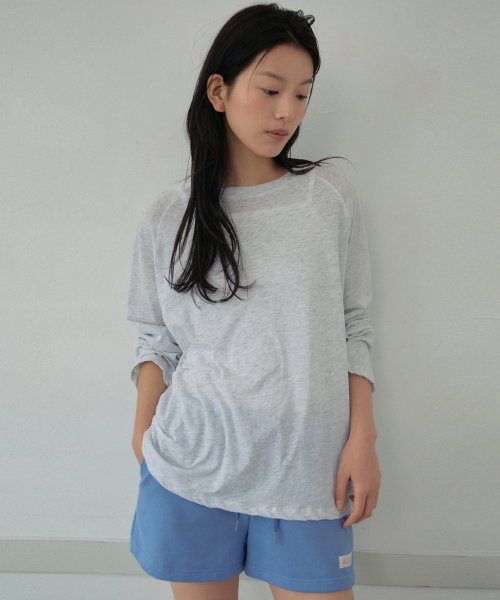 WEDNESDAYOASISFORWOMEN(ウェンズデー オアシス フォー ウーマン)の「イーズラグランロングスリーブTシャツ_3COLOR(W26TP17)(Tシャツ/カットソー・レディース・ブルー/ホワイト/チャコール・FREE)」の6枚目の写真