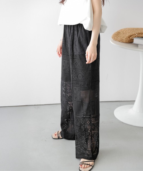 AMELY(エミリー)の「パッチワークレースパンツ(その他パンツ・レディース・オリーブ/アイボリー/ブラック・L/M)」の11枚目の写真