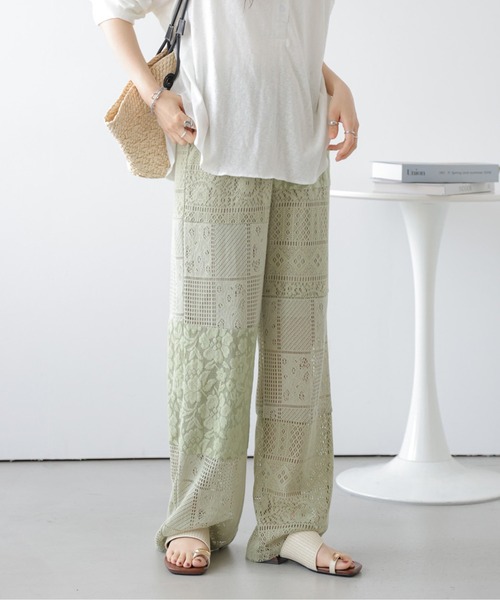 AMELY(エミリー)の「パッチワークレースパンツ(その他パンツ・レディース・オリーブ/アイボリー/ブラック・L/M)」の13枚目の写真