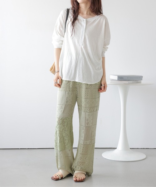 AMELY(エミリー)の「パッチワークレースパンツ(その他パンツ・レディース・オリーブ/アイボリー/ブラック・L/M)」の14枚目の写真