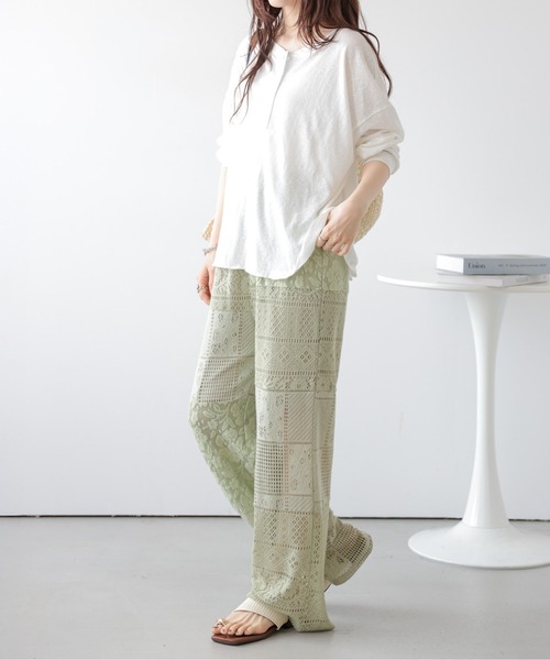 AMELY(エミリー)の「パッチワークレースパンツ(その他パンツ・レディース・オリーブ/アイボリー/ブラック・L/M)」の15枚目の写真