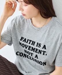 LAVEANGE | フロッキーメッセージロゴプリントTシャツ｜ヴィンテージライク/ロゴT(Tシャツ/カットソー)