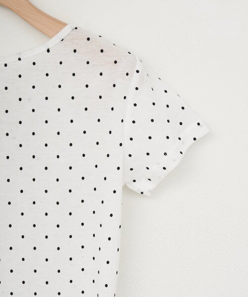 DISCOAT(ディスコート)の「【umm.】衿ギャザー半袖ドットプルオーバー(Tシャツ/カットソー・レディース・ブラック/ホワイト/オフホワイト/ミント・FREE)」の17枚目の写真