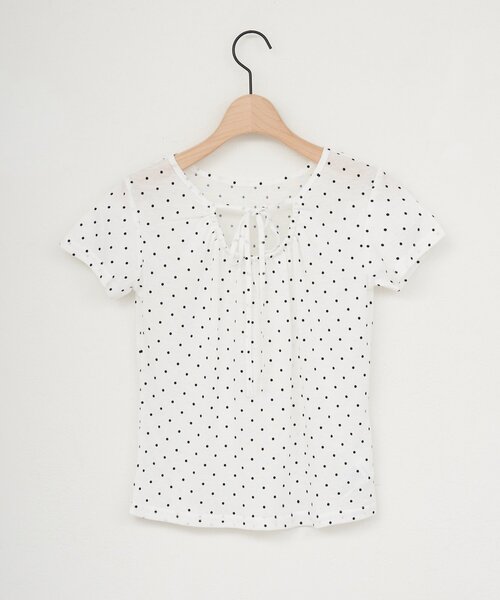 DISCOAT(ディスコート)の「【umm.】衿ギャザー半袖ドットプルオーバー(Tシャツ/カットソー・レディース・ブラック/ホワイト/オフホワイト/ミント・FREE)」の21枚目の写真