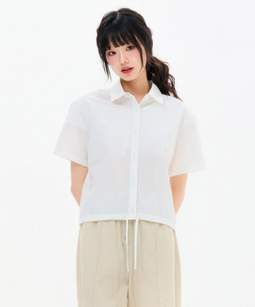 CHASECULT（チェイスカルト）の「女性シアサッカー半袖シャツ-FBRG5574D0A（シャツ/ブラウス・レディース・アイボリー・85/90）」の3枚目の写真