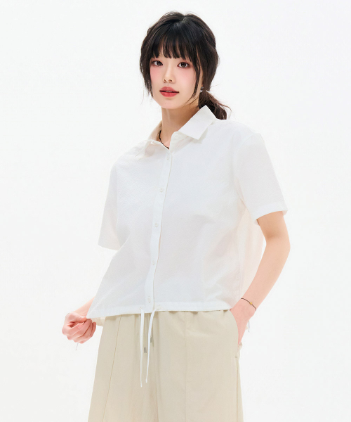 CHASECULT（チェイスカルト）の「女性シアサッカー半袖シャツ-FBRG5574D0A（シャツ/ブラウス・レディース・アイボリー・85/90）」の4枚目の写真