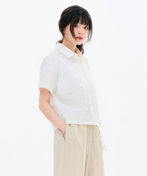 CHASECULT（チェイスカルト）の「女性シアサッカー半袖シャツ-FBRG5574D0A（シャツ/ブラウス・レディース・アイボリー・85/90）」の5枚目の写真
