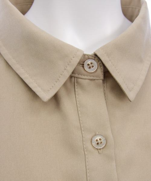 U.S. POLO ASSN.（ユーエスポロアッスン）の「【U.S. POLO ASSN.】clear 別注 ウエストベルトロングシャツワンピース（ワンピース・レディース・ベージュ/ネイビー・F）」の19枚目の写真
