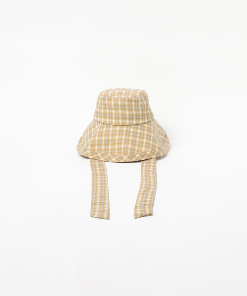 Ray BEAMS(レイビームス)の「チェック柄 つば広 ハット(ハット・レディース・ダークブラウン/サックスブルー・ONE SIZE)」の4枚目の写真