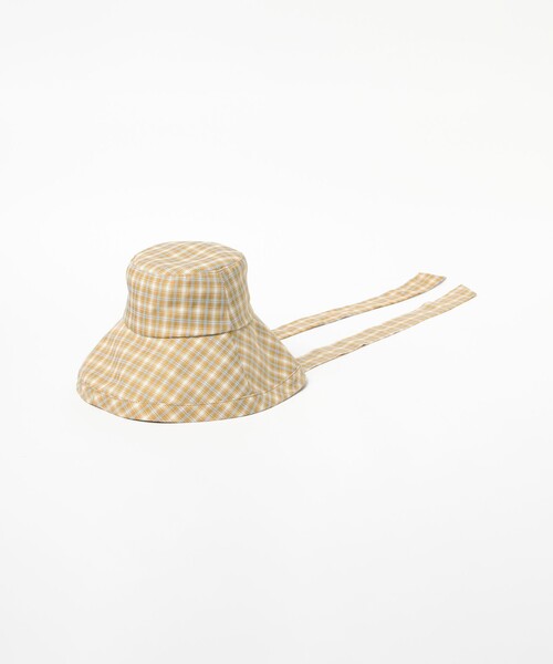 Ray BEAMS(レイビームス)の「チェック柄 つば広 ハット(ハット・レディース・ダークブラウン/サックスブルー・ONE SIZE)」の5枚目の写真