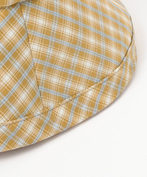 Ray BEAMS(レイビームス)の「チェック柄 つば広 ハット(ハット・レディース・ダークブラウン/サックスブルー・ONE SIZE)」の6枚目の写真