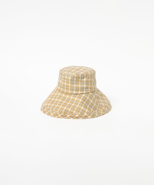 Ray BEAMS(レイビームス)の「チェック柄 つば広 ハット(ハット・レディース・ダークブラウン/サックスブルー・ONE SIZE)」の8枚目の写真