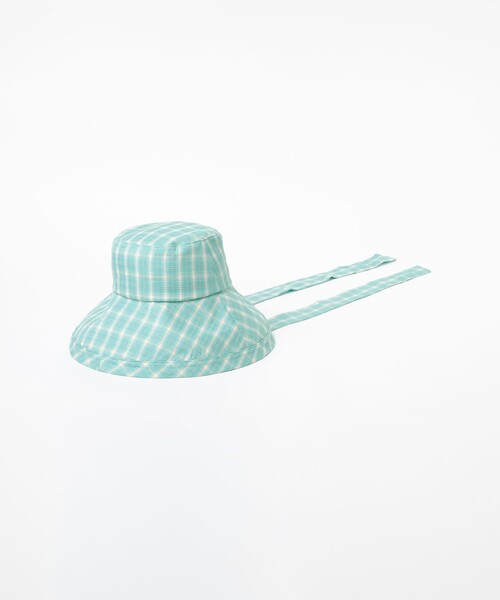 Ray BEAMS(レイビームス)の「チェック柄 つば広 ハット(ハット・レディース・ダークブラウン/サックスブルー・ONE SIZE)」の10枚目の写真