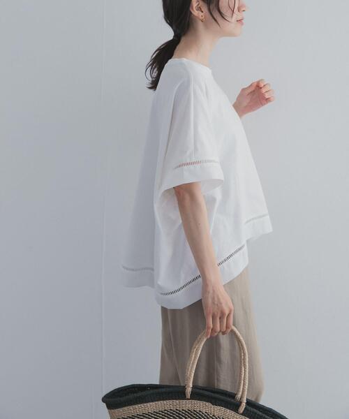 URBAN RESEARCH DOORS(アーバンリサーチドアーズ)の「ハシゴレースドッキングプルオーバー(Tシャツ/カットソー・レディース・ブラック/キャメル・FREE)」の4枚目の写真