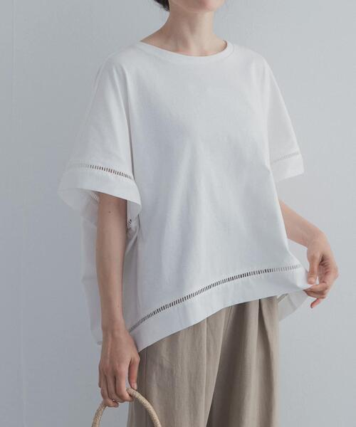 URBAN RESEARCH DOORS(アーバンリサーチドアーズ)の「ハシゴレースドッキングプルオーバー(Tシャツ/カットソー・レディース・ブラック/キャメル・FREE)」の5枚目の写真