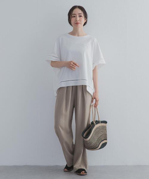 URBAN RESEARCH DOORS(アーバンリサーチドアーズ)の「ハシゴレースドッキングプルオーバー(Tシャツ/カットソー・レディース・ブラック/キャメル・FREE)」の10枚目の写真